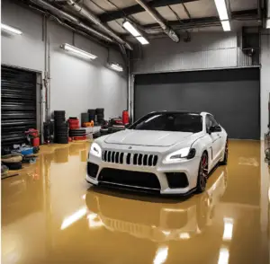 Epoxy flake flooring for a residential garage in Raleigh NC